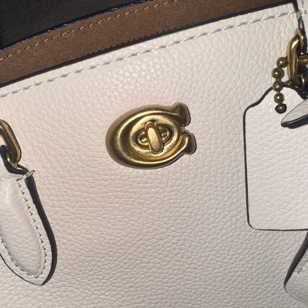Coach Cream Satchel with Gold Accents - Picture 3 of 16